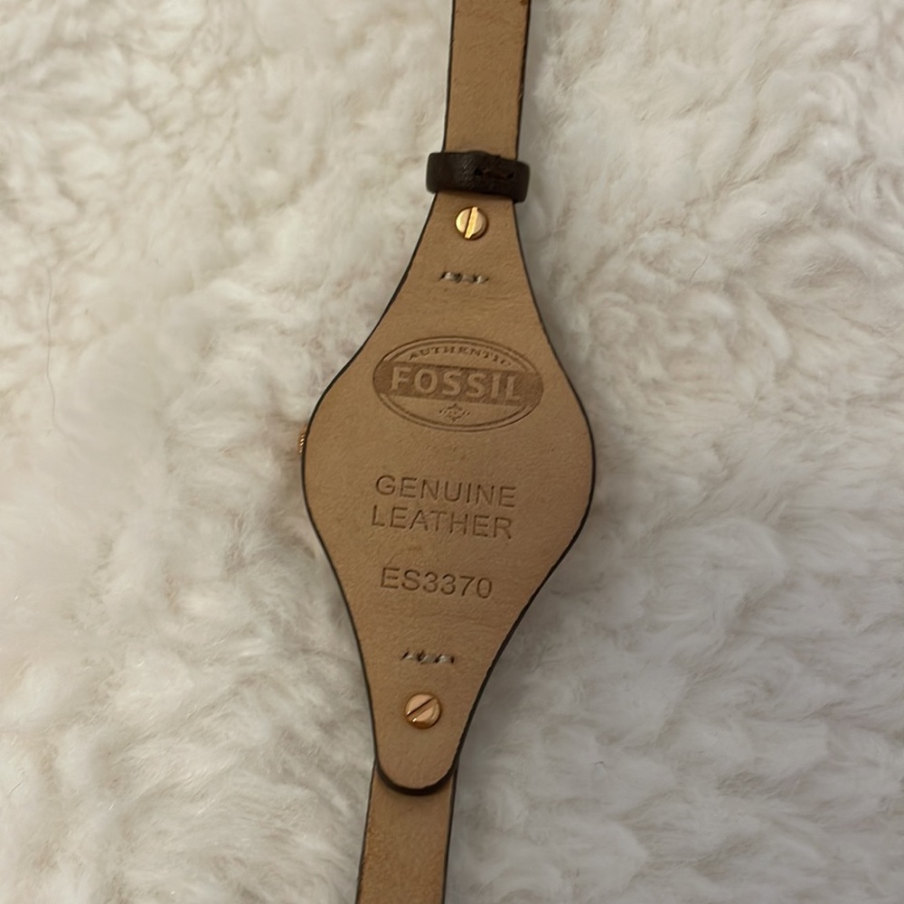 Fossil leather strap watch rose gold and gray NWT - Picture 5 of 6
